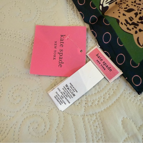 New Kate Spade New York Lady Leopard 34” Square Silk Scarf - Picture 7 of 10
